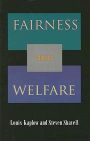 Cover of Fairness Versus Welfare by Louis Kaplow