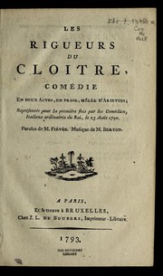 Cover of Les rigueurs du cloitre by Joseph Fie ve e