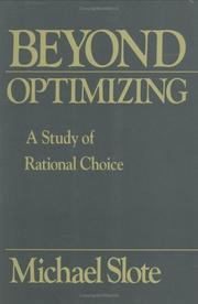 Cover of Beyond optimizing by Michael A. Slote