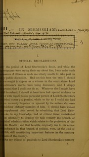 Cover of In memoriam by Sir John Simon