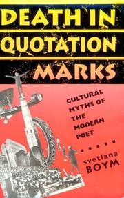 Cover of Death in quotation marks by Svetlana Boym