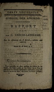 Cover of Rapport fait par C. Creuze-Latouche sur la re solution du 8 flore al, relative aux the a tres by Jacques Antoine Creuze -Latouche