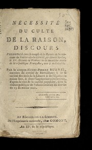 Front cover of Ne cessite  du culte de la raison by Henri-Pierre Burnel