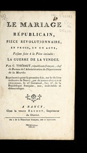 Cover of Le mariage re publicain by Charles Thie baut