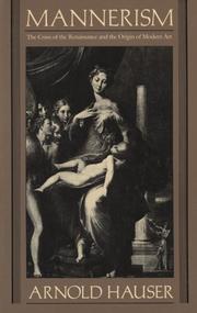 Cover of Mannerism by Arnold Hauser
