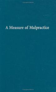 Front cover of A Measure of malpractice by Paul C. Weiler