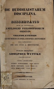 Front cover of De Buddhaistarum disciplina by Adolf Wuttke