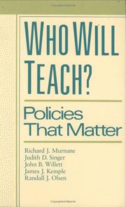 Front cover of Who will teach? by Richard J. Murnane