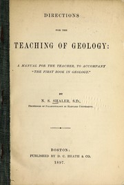 Front cover of Directions for the teaching of geology by Nathaniel Southgate Shaler