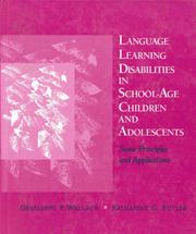 Cover of Language learning disabilities in school-age children and adolescents by Geraldine P. Wallach