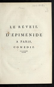 Cover of Le re veil d'E pime nide a Paris by Claude Marie Emmanuel Carbon de Flins des Oliviers