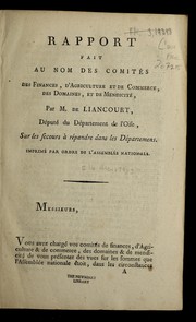 Cover of Rapport fait au nom des Comite s des finances, d'agriculture et de commerce, des domaines, et de mendicite , par M. de Liancourt, de pute  du de partement de l'Oise, sur les secours a   re prandre dans les de partemens by La Rochefoucauld-Liancourt, François-Alexandre-Frédéric duc de