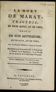 Front cover of La mort de Marat by Jean-Franc ʹois Barrau