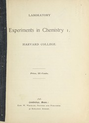 Cover of Laboratory experiments in Chemistry 1. by Harvard University