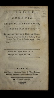 Front cover of Le jockei by Franc ʹois Benoi t Hoffmann