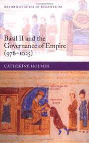 Front cover of Basil II and the governance of Empire (976-1025) by Catherine Holmes