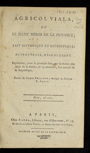 Cover of Agricol Viala, ou, Le jeune he ros de la Durance by Louis-Emmanuel Jadin
