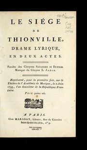 Front cover of Le sie ge de Thionville by Louis-Emmanuel Jadin