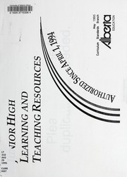 Cover of Junior high learning and teaching resources by Alberta. Curriculum Branch