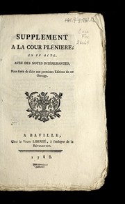 Cover of Supple ment a   la Cour ple nie  re by Duveyrier, Honore baron