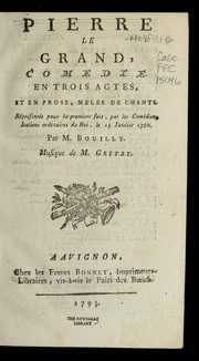 Front cover of Pierre le Grand by Jean Nicolas Bouilly