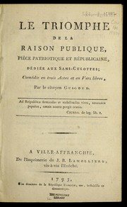 Front cover of Le triomphe de la raison publique by Pierre Guigoud-Pigalle