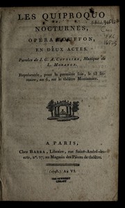 Front cover of Les quiproquo nocturnes by J.-G.-A Cuvelier