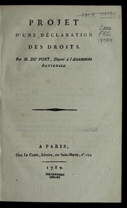 Front cover of Projet d'une de claration des droits by Adrien Jean François Duport