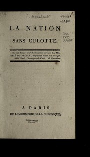 Front cover of La nation sans culotte by Franc ʹois Marchant