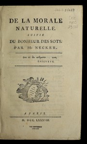 Front cover of De la morale naturelle by Jacques-Henri Meister