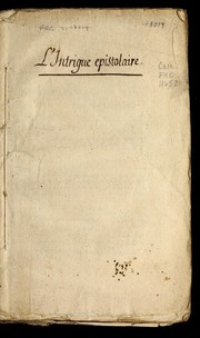 Cover of L'intrigue epistolaire by P.-F.-N Fabre d'Eglantine