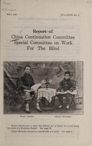 Front cover of Report by China Continuation Committee. Special Committee on Work for the Blind