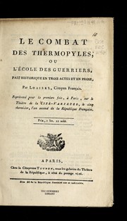 Front cover of Le combat des Thermopyles, ou, L'e cole des guerriers by J.-M Loaisel-Tre ogate