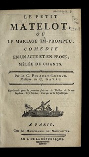 Front cover of Le petit matelot, ou, Le mariage im-promptu by P. Gaveaux