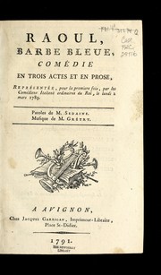 Front cover of Raoul, Barbe Bleue by André Ernest Modeste Grétry