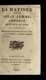 Front cover of La matine e d'une jolie femme by Louis-Jean-Baptiste-Etienne Vige e