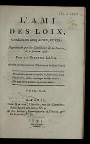 Cover of L'ami des loix by J. L. Laya