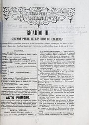 Front cover of Ricardo III by Ramón de Valladares y Saavedra