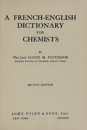Front cover of A French-English dictionary for chemists by Austin M. Patterson