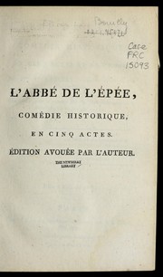 Cover of L'abbe  de L'E pe e by Jean Nicolas Bouilly
