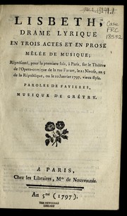 Cover of Lisbeth by André Ernest Modeste Grétry