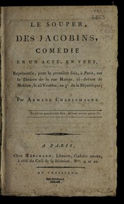 Front cover of Le souper des jacobins by Armand Charlemagne