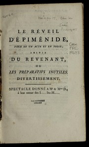 Front cover of Le re veil d'Epime nide, pie  ce en un acte et en prose by Unknown
