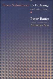 Front cover of From Subsistence to Exchange and Other Essays by Peter Tamas Bauer