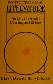 Front cover of Instructor's manual, Literature by Edgar V. Roberts