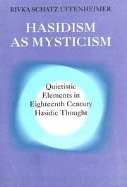 Front cover of Hasidism as mysticism by Rivka Schatz Uffenheimer