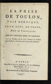 Front cover of La prise de Toulon by Bizet citoyen