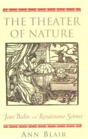 Front cover of The theater of nature by Ann Blair