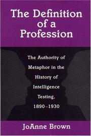 Front cover of The definition of a profession by JoAnne Brown