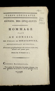Front cover of Hommage fait au Conseil par l'organe de Bonaventure, repre sentant du peuple, d'un cours graphitechnique des sciences et des arts, destine  aux jeunes gens by Nicolas Melchiade Bonaventure